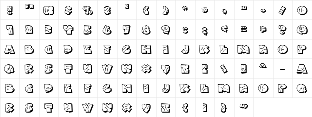 LD Baseball Regular  glyph index