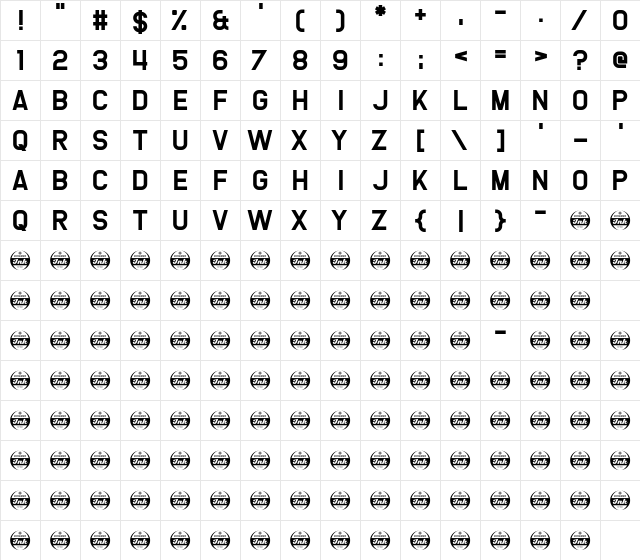 We Are Survivors Regular  glyph index