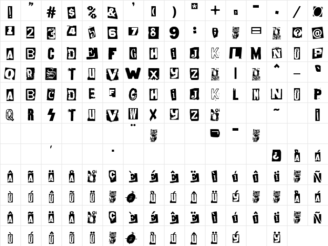 oi!oi!oi! party Regular  glyph index