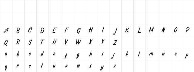 Redlineryh Regular  glyph index