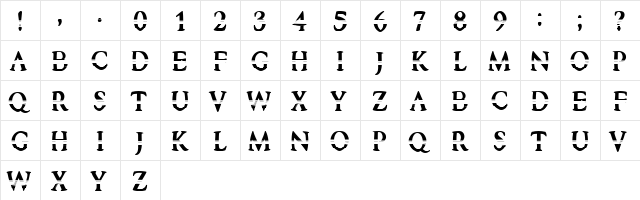 Horizont Regular  glyph index