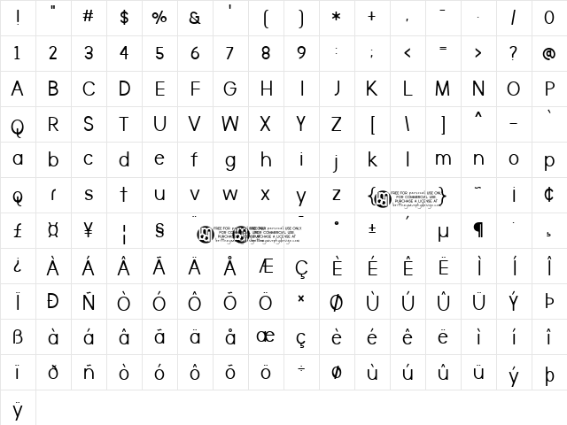 The Brooklyn Smooth Bold Regular  glyph index