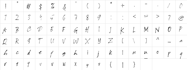 Allington Regular  glyph index