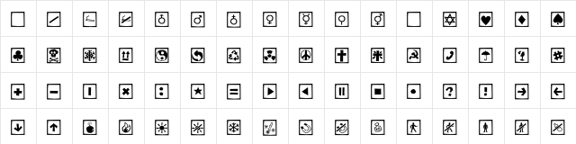AleSignsCageLL Regular  glyph index