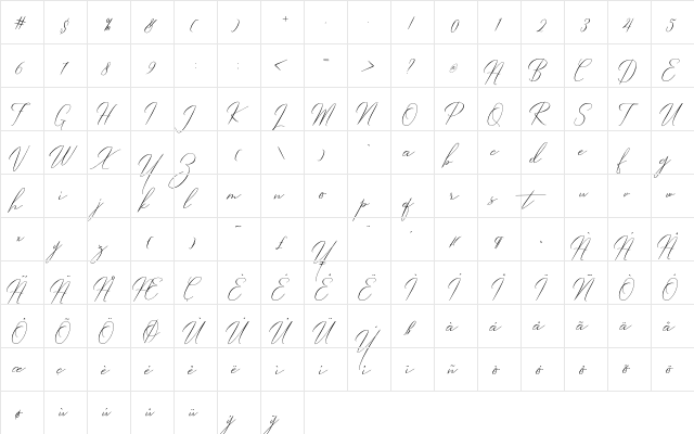 Robertortiz Regular  glyph index