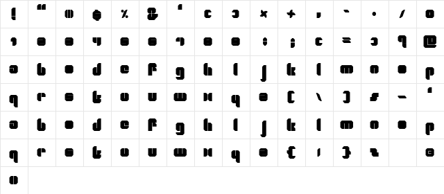 Collage Rmx  glyph index