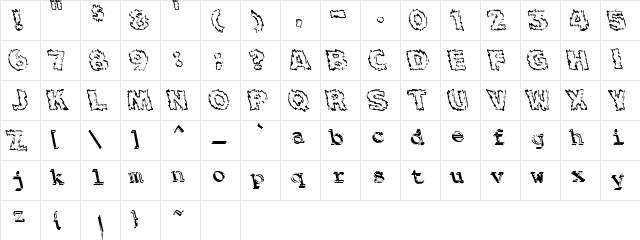 Backfire Medium  glyph index