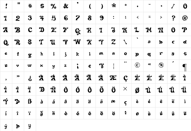 Delta Hey Max 9 Regular  glyph index