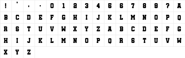Soccer League Regular  glyph index