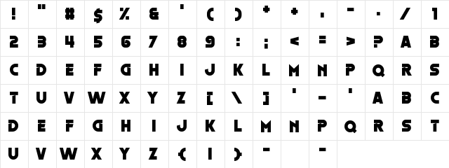 Oestrogen Regular  glyph index