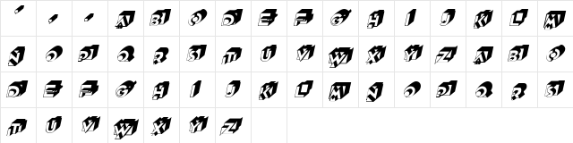 QubistSCapsSSK Italic  glyph index