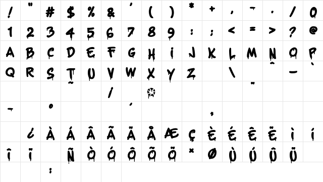 Urban Heroes Regular  glyph index