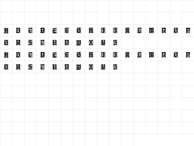 GE Scrollwork Caps Regular  glyph index