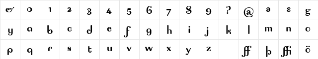 Pagan Poetry Regular  glyph index