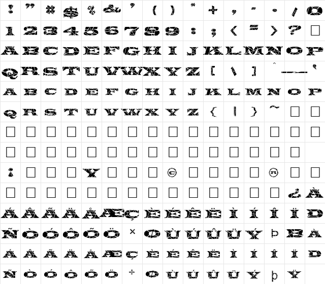 FZ JAZZY 26 CRACKED Normal  glyph index
