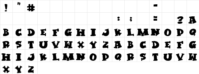 Kleptomaniac Regular  glyph index