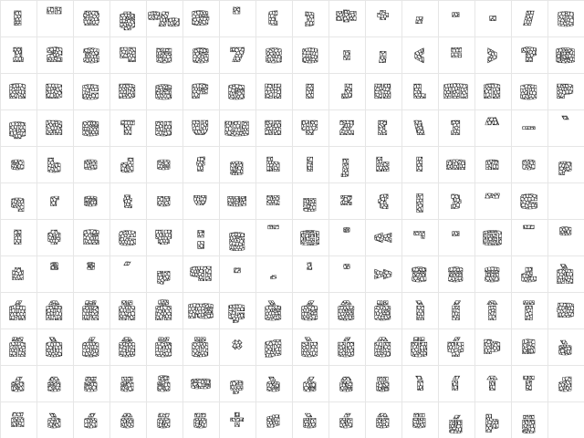 Oleander 'StainedGlass' Regular  glyph index