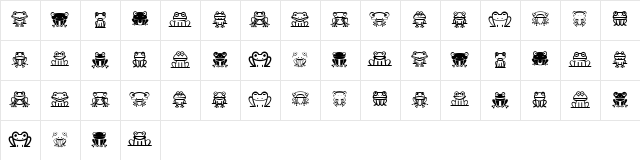 Froggy Regular  glyph index