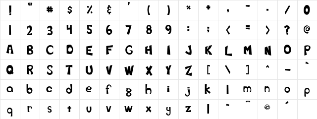 Fearth Regular  glyph index