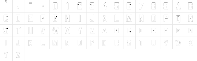 QuarterbackOutline Regular  glyph index