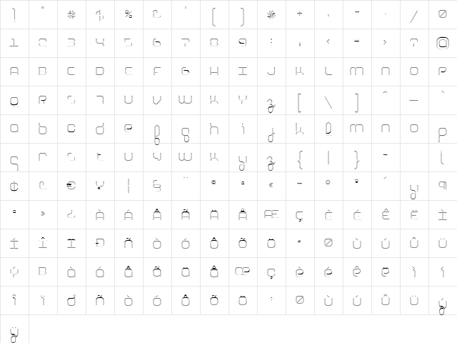 BasixOutline Regular  glyph index