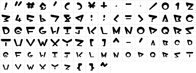 EosE Regular  glyph index