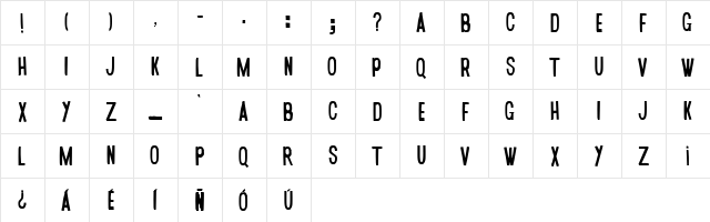 oh yeah Regular  glyph index