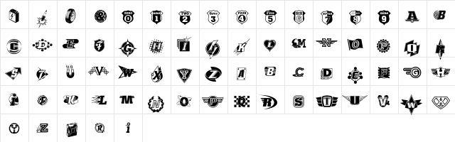 IndyFunfhundert Regular  glyph index