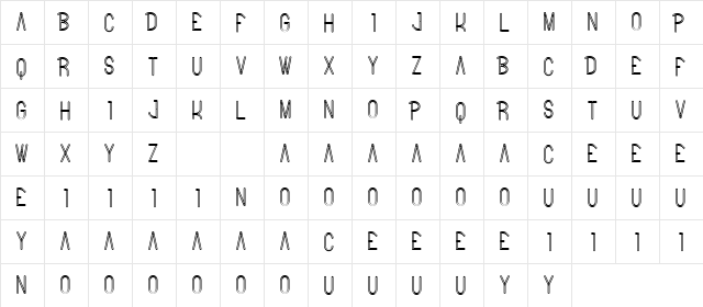 Bitter Space Demo Line  glyph index