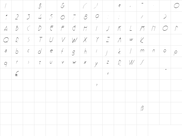 Goodman 4 Italic  glyph index