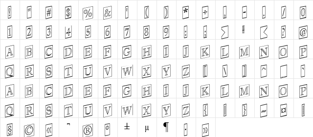 a_AntiqueTitulTrCmUpOtl Regular  glyph index