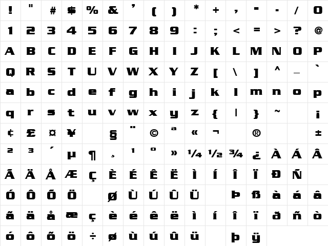 Stock Market 2 Regular  glyph index