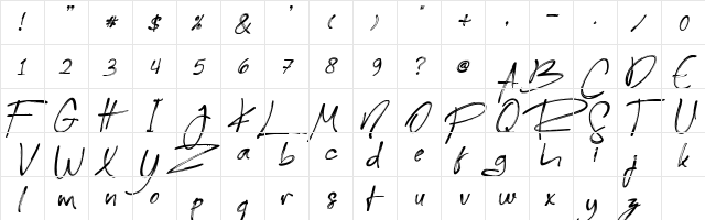 Reingttoon DEMO DEMO  glyph index