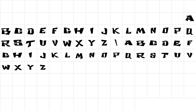 Cosmic Dude Demo Regular  glyph index