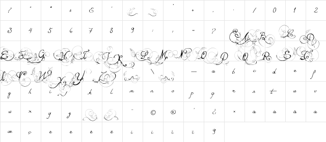 Eternal Call Regular  glyph index