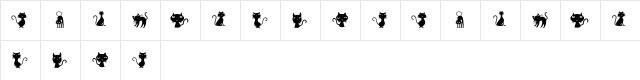 Cats Regular  glyph index