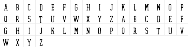 DOTLED Regular  glyph index