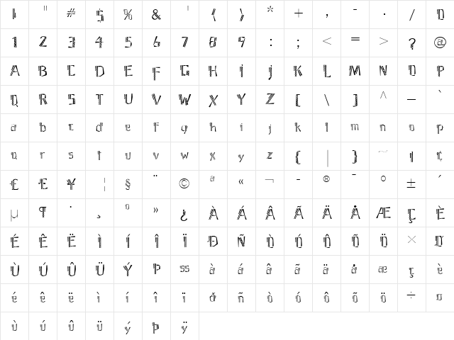 Mediterraneo LT Regular  glyph index