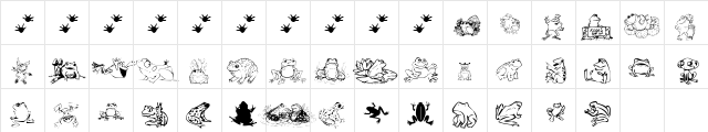 KR Frogs for Jennifer Regular  glyph index