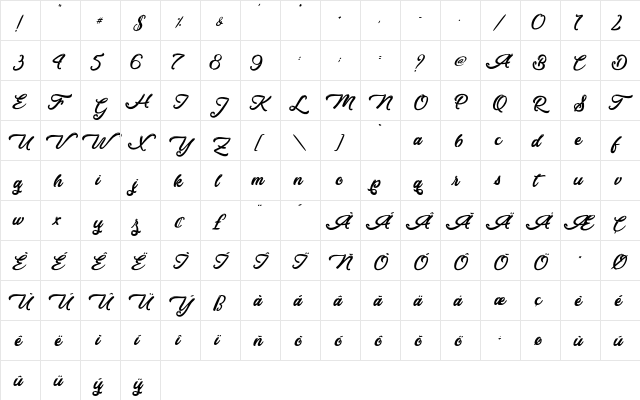 Donkey Talk - Personal Use Regular  glyph index