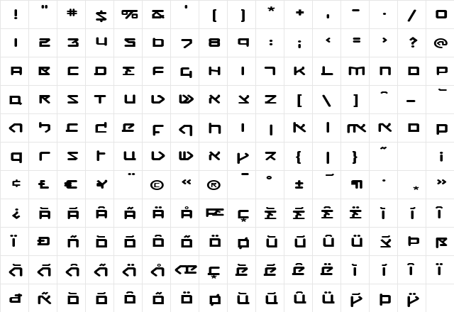 CQN-Molecular-Dynamo Roman  glyph index