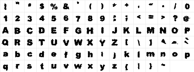 Surf Punx Heavy  glyph index