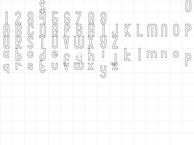 Bingke Keju DEMO Regular  glyph index