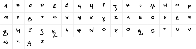 Grand Stylus Regular  glyph index
