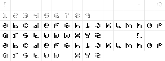 Caliber Regular  glyph index