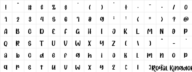 Royal Kingdom 1 Regular  glyph index