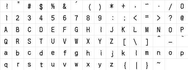 DFDouDouW5U-B5 Regular  glyph index