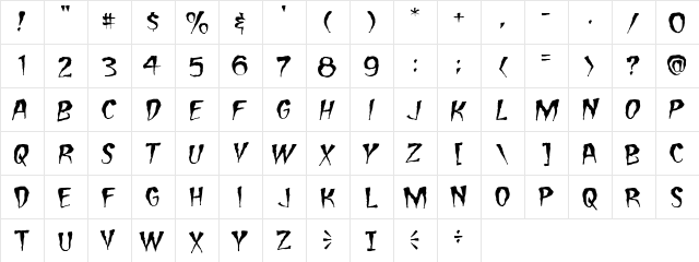 CCCarryOnScreaming Medium  glyph index