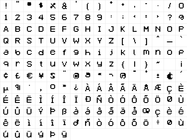 Selector Regular  glyph index