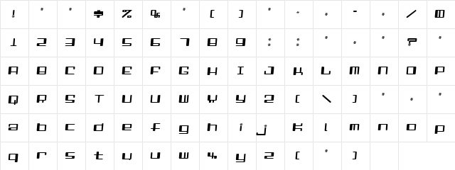 Sigma Slant Regular  glyph index
